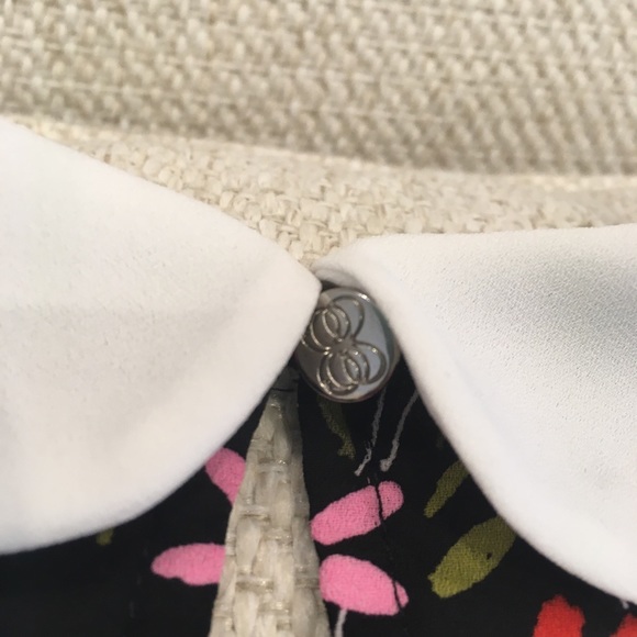 CeCe Floral Short Sleeve Top With Collar, Size XS - Picture 4 of 5